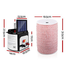 Load image into Gallery viewer, Giantz Fence Energiser 8KM Solar Powered Electric 2KM Poly Wire