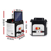 Load image into Gallery viewer, Giantz Fence Energiser 8KM Solar Powered 0.3J Electric Fencing Charger