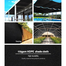 Load image into Gallery viewer, Instahut 70% UV Sun Shade Cloth Shadecloth Sail Roll Mesh Garden Outdoor 1.83x50m Black