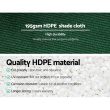 Load image into Gallery viewer, Instahut 90% Sun Shade Cloth Shadecloth Sail Roll Mesh 3.66x10m 195gsm Green