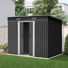 Load image into Gallery viewer, Durable Galvanized Steel Outdoor Storage Garden Shed 2.38x1.31M with Base