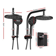 Load image into Gallery viewer, Cefito WELS 9'' Rain Shower Head Mixer Round Handheld High Pressure Wall Black