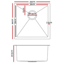 Load image into Gallery viewer, Cefito 44cm x 44cm Stainless Steel Kitchen Sink Under/Top/Flush Mount Silver