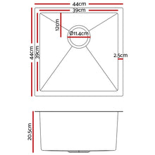 Load image into Gallery viewer, Cefito 44cm x 44cm Stainless Steel Kitchen Sink Under/Top/Flush Mount Black