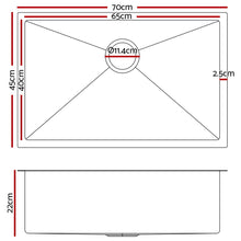 Load image into Gallery viewer, Cefito 70cm x 45cm Stainless Steel Kitchen Sink Under/Top/Flush Mount Black