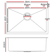 Load image into Gallery viewer, Cefito 55cm x 45cm Stainless Steel Kitchen Sink Flush/Drop-in Mount Silver