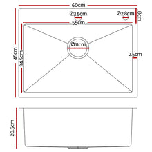 Load image into Gallery viewer, Cefito 60cm x 45cm Stainless Steel Kitchen Sink Flush/Drop-in Mount Silver