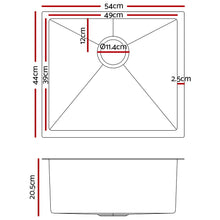Load image into Gallery viewer, Cefito 54cm x 44cm Stainless Steel Kitchen Sink Under/Top/Flush Mount Black