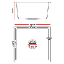 Load image into Gallery viewer, Cefito Stone Kitchen Sink 450X450MM Granite Under/Topmount Basin Bowl Laundry Black