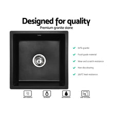 Load image into Gallery viewer, Cefito Stone Kitchen Sink 450X450MM Granite Under/Topmount Basin Bowl Laundry Black