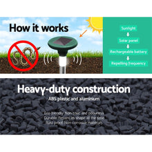 Load image into Gallery viewer, 10X Solar LED Snake Repeller Multi Pulse Plus Ultrasonic Pest Rodent Repellent