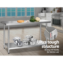 Load image into Gallery viewer, 610 x 1524mm Commercial Stainless Steel Kitchen Bench