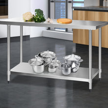 Load image into Gallery viewer, 610 x 1524mm Commercial Stainless Steel Kitchen Bench