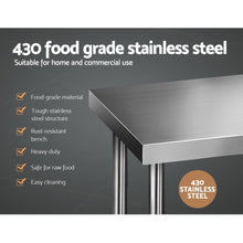 Load image into Gallery viewer, 610 x 1829mm Commercial Stainless Steel Kitchen Bench