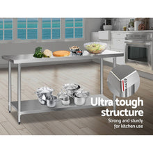 Load image into Gallery viewer, 610 x 1829mm Commercial Stainless Steel Kitchen Bench