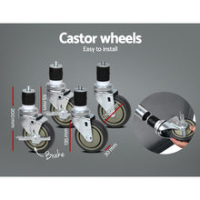 Load image into Gallery viewer, 1219 x 610mm 430 Stainless Steel Kitchen Work Bench Food Prep Table with Wheels