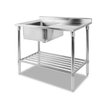 Load image into Gallery viewer, 100x60cm Commercial Stainless Steel Sink Kitchen Bench