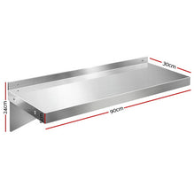 Load image into Gallery viewer, Cefito 900mm Stainless Steel Wall Shelf Kitchen Shelves Rack Mounted Display Shelving