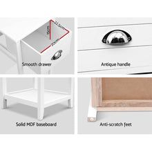 Load image into Gallery viewer, Artiss Bedside Table Nightstand Drawer Storage Cabinet Lamp Side Shelf White