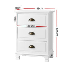 Load image into Gallery viewer, Artiss Vintage Bedside Table Chest Storage Cabinet Nightstand White