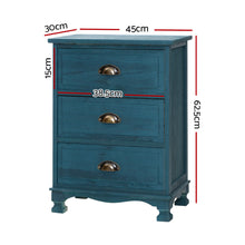 Load image into Gallery viewer, Artiss Bedside Tables Drawers Side Table Cabinet Vintage Blue Storage Nightstand