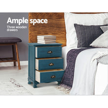 Load image into Gallery viewer, Artiss Bedside Tables Drawers Side Table Cabinet Vintage Blue Storage Nightstand