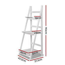 Load image into Gallery viewer, 3 Tier Wooden Book Shelves Ladder Stand White