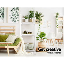 Load image into Gallery viewer, 3 Tier Wooden Book Shelves Ladder Stand White