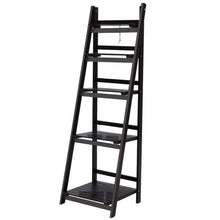 Load image into Gallery viewer, 5 Tier Wooden Ladder Stand Book Shelves - Coffee