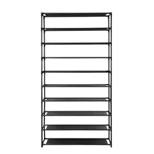 Load image into Gallery viewer, Artiss Shoe Rack 10-Tier (50 Pair) Shoes Organiser DIY Stackable Organizer Storage Shelf Stand Holder Portable Wardrobe Black
