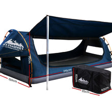 Load image into Gallery viewer, Weisshorn Double Swag Canvas Free Dark Blue Camping Swags with 7CM Mattress