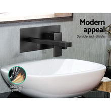 Load image into Gallery viewer, Bathroom Wall Mount Sink Brass Black Hot Cold Mixer Tap