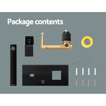 Load image into Gallery viewer, Bathroom Wall Mount Sink Brass Black Hot Cold Mixer Tap