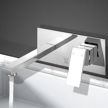 Load image into Gallery viewer, Bathroom Wall Mount Sink Brass Silver Hot Cold Mixer Tap