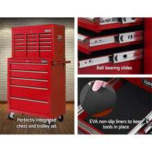 Load image into Gallery viewer, Giantz 14 Drawers Toolbox Chest Cabinet Mechanic Trolley Garage Tool Storage Box