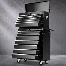 Load image into Gallery viewer, Giantz Tool Chest and Trolley Box Cabinet 16 Drawers Cart Garage Storage Black