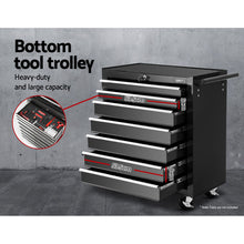 Load image into Gallery viewer, Giantz 17 Drawers Tool Box Trolley Chest Cabinet Cart Garage Mechanic Toolbox Black