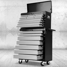 Load image into Gallery viewer, Giantz 17 Drawers Tool Box Trolley Chest Cabinet Cart Garage Mechanic Toolbox Black and Grey