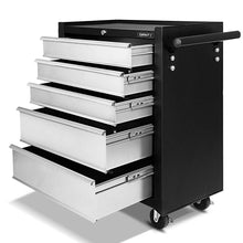 Load image into Gallery viewer, Giantz 5 Drawer Mechanic Tool Box Cabinet Storage Trolley - Black & Grey