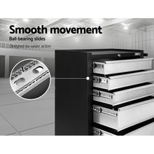 Load image into Gallery viewer, Giantz 5 Drawer Mechanic Tool Box Cabinet Storage Trolley - Black & Grey