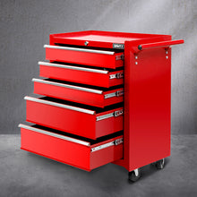Load image into Gallery viewer, Giantz 5 Drawer Mechanic Tool Box Cabinet Storage Trolley - Red