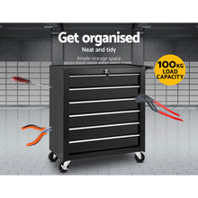 Load image into Gallery viewer, Giantz Tool Box Trolley Chest Cabinet 6 Drawers Cart Garage Toolbox Set Black