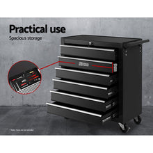 Load image into Gallery viewer, Giantz Tool Box Trolley Chest Cabinet 6 Drawers Cart Garage Toolbox Set Black