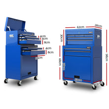 Load image into Gallery viewer, Giantz 7 Drawer Tool Box Cabinet Chest Storage Garage Toolbox Organiser Set Blue