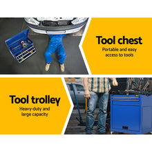 Load image into Gallery viewer, Giantz 7 Drawer Tool Box Cabinet Chest Storage Garage Toolbox Organiser Set Blue