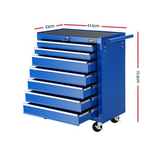 Load image into Gallery viewer, Giantz Tool Chest and Trolley Box Cabinet 7 Drawers Cart Garage Storage Blue