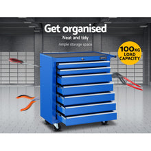 Load image into Gallery viewer, Giantz Tool Chest and Trolley Box Cabinet 7 Drawers Cart Garage Storage Blue