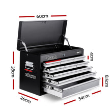 Load image into Gallery viewer, Giantz 9 Drawer Mechanic Tool Box Cabinet Storage - Black & Grey