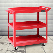 Load image into Gallery viewer, Giantz Tool Cart 3 Tier Parts Steel Trolley Mechanic Storage Organizer Red