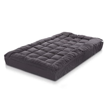 Load image into Gallery viewer, Giselle Single Mattress Topper Pillowtop 1000GSM Charcoal Microfibre Bamboo Fibre Filling Protector